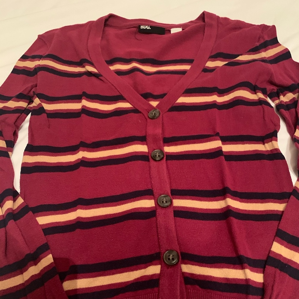 BDG Striped Cotton Cardigan Sweater